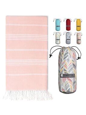 Turkish Beach Towel Travel Bag Quick Dry Sand Free Oversized Large Blush Floral